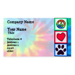 Peace, Love, Dog; Pawprint Business Cards