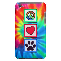 Peace, Love, Dog; Pawprint Barely There iPod Covers
