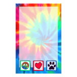 Peace, Love, Dog; Pawprint Custom Stationery