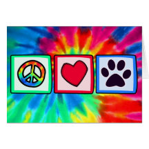 Peace, Love, Dog; Pawprint Greeting Card