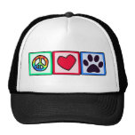 Peace, Love, Dog; Pawprint Hats