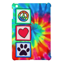 Peace, Love, Dog; Pawprint iPad Mini Cover