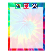 Peace, Love, Dog; Pawprint Letterhead Template