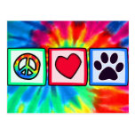Peace, Love, Dog; Pawprint Post Card
