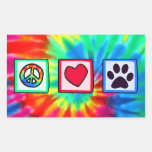 Peace, Love, Dog; Pawprint Stickers