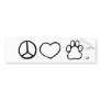 Peace, Love, Dogs Bumper Sticker
