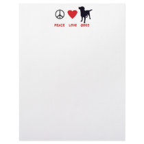 Peace Love Dogs Personalized Letterhead