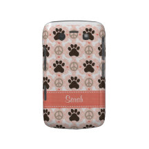 Peace Love Dogs Paw Print Blackberry Bold Case Cov