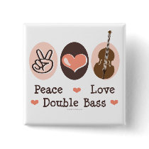 Peace Love Double Bass Button