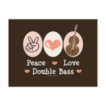 Peace Love Double Bass Postcard
