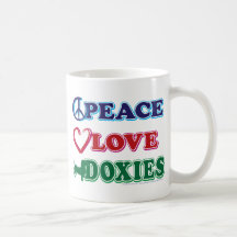 Peace-Love-Doxies- Dachsund Mugs