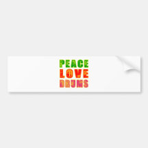 Peace Love Drum Bumper Stickers