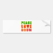 Peace Love Drums Bumper Stickers