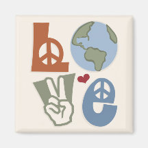 Peace Love Earth Magnet