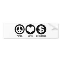 Peace Love Economics Bumper Sticker