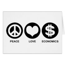 Peace Love Economics Greeting Cards