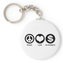Peace Love Economics Keychain