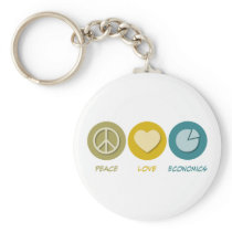 Peace Love Economics Key Chain