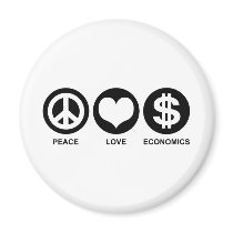 Peace Love Economics Refrigerator Magnet