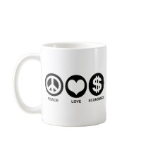 Peace Love Economics Coffee Mug