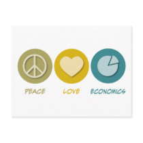 Peace Love Economics Postcard