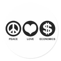 Peace Love Economics Sticker