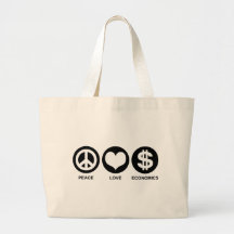 Peace Love Economics Tote Bag