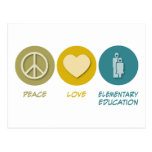 Peace Love Elementary Education Post Card