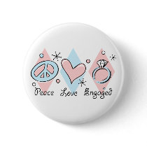 Peace Love Engaged Pinback Buttons
