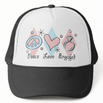 Peace Love Engaged Hats