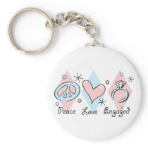 Peace Love Engaged Key Chain