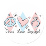 Peace Love Engaged stickers