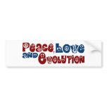 Peace Love Evolution bumper stickers