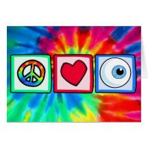 Peace, Love, Eyeball Greeting Cards
