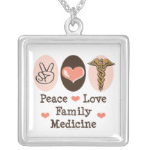 Peace Love Family Medicine Necklace