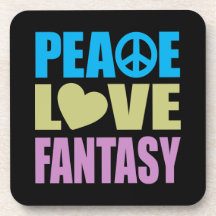 Peace Love Fantasy Beverage Coaster