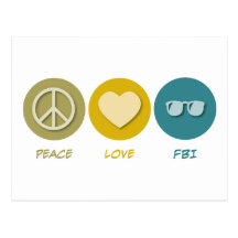 Peace Love FBI Postcard