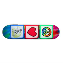Peace, Love, Fencing Custom Skateboard