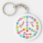 Peace Love Ferrets Key Chains