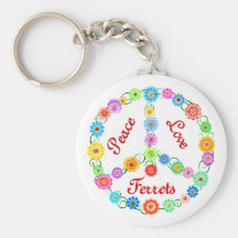 Peace Love Ferrets Key Chains