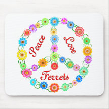 Peace Love Ferrets Mouse Pad
