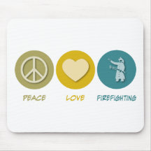 Peace Love Firefighting Mouse Pads