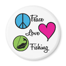 Peace Love Fish Magnet