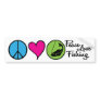 Peace Love Fishing Bumper Sticker