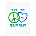 Peace Love FLOWER POWER Invitations
