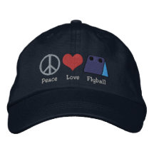 Peace Love Flyball Embroidered Hat (Dark)