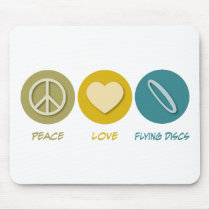 Peace Love Flying Discs Mouse Mat