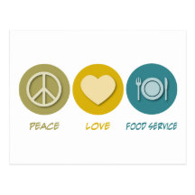 Peace Love Food Service Post Cards