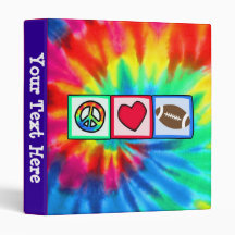Peace, Love, Football 3 Ring Binder