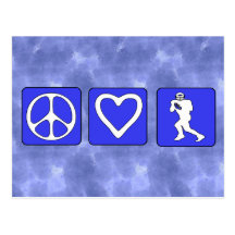 Peace Love Football Post Cards